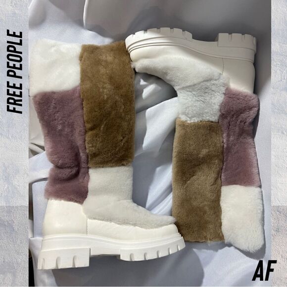 FREE PEOPLE HAPPY THOUGHTS FUR BOOTS NWT - Picture 3 of 10